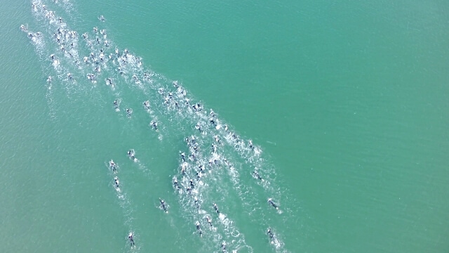 View triathlon by drone